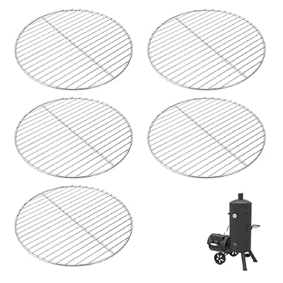 Uniflasy 16.7" Round Grill Grates for Dyna-Glo DGSS1382VCS-D Smoker, 5 Pack Heavy Duty Cooking Grates Replacement Parts for Dyna-Glo Vertical Charcoal Smoker Grill