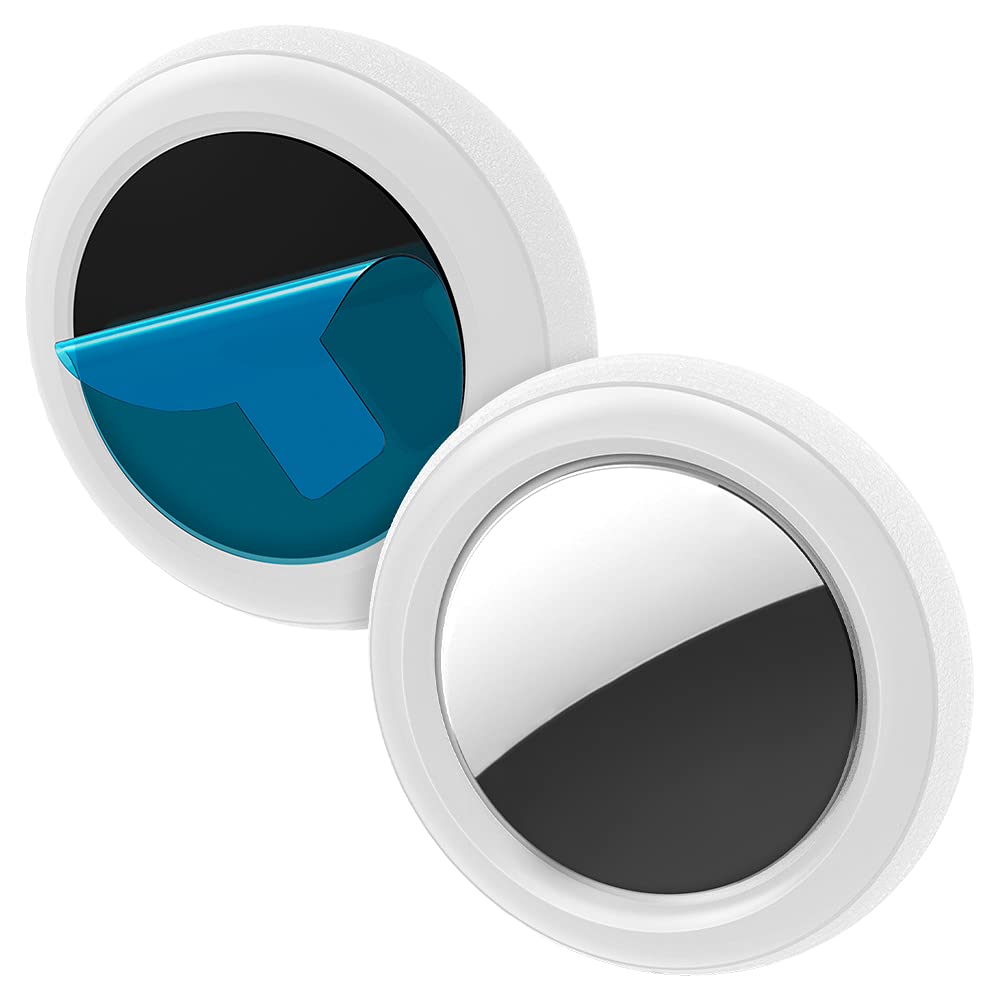 Spigen AirTag Case [Anti-Lost] [Light] Silicon Cover with Shockproof, Silicon Fit - 2Pack, White