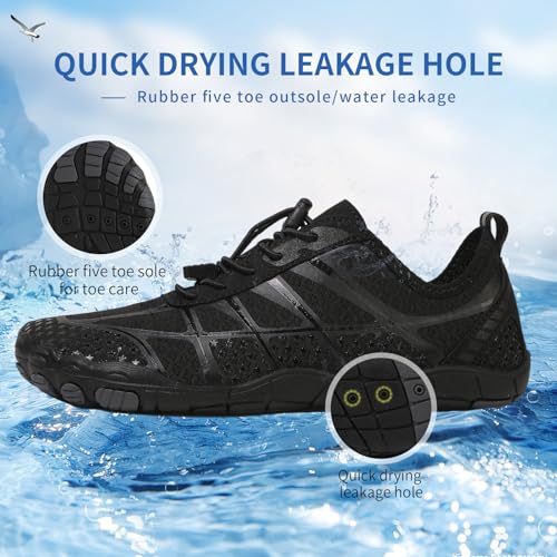 Image of Hike Barefoot Shoes for Women Men - Quick Dry Wide Toe Box Beach Swim Athletic Sports Shoes, Non-Slip Hike Yoga Lightweight Footwear Aqua Hiking Walking Kayaking Diving Surfing