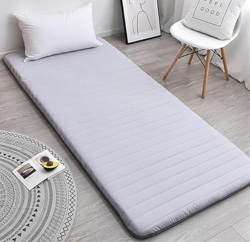 Zdaqian マットレス ごろ寝マット ごろ寝布団 みごろ寝布団 厚5cm 長い座布団 お昼寝 シングル 敷布団 来客用布団コンパクト 体圧分散 三層構造 防ダニ 抗菌防臭 敷き布団 コンパクトごろ寝クッション 車中泊 仮眠 来客用 (グレー,90x19
