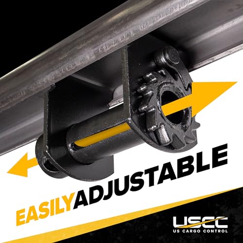 Image of US Cargo Control Low Profile Sliding Winch for Flatbed Trailer (5-Pack), 4 Inch Tie-Down Winch Holds Up 15 Feet of 4 Inch Webbing, Fits Sliding C-Track, 5,500 LBS Working Load Limit