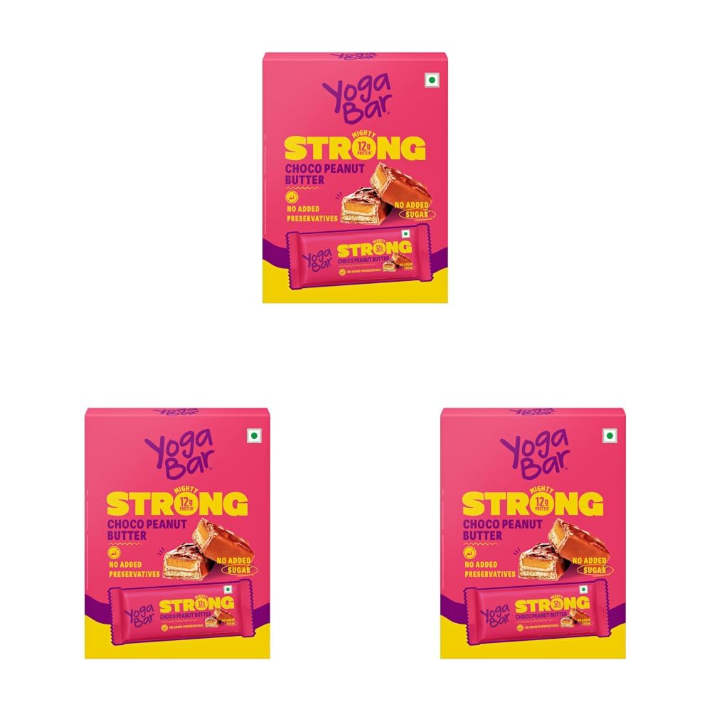 Yogabar Strong Choco Peanut Butter Protein Bars(Pack of 18), 12g Protein, No Added Sugar, No Preservatives-image-35