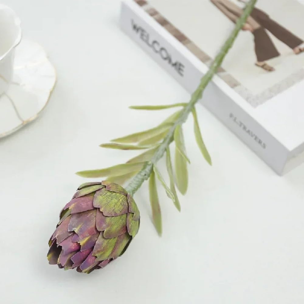 ABCWARRT 4pcs Artificial Artichoke Fruit Fake Flowers Home Restaurant Decor Simulation Flower Soft Glue Artichokes Wedding Decoration (purple)