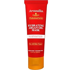 Arvazallia Hydrating Argan Oil Hair Mask and Deep Conditioner for Dry or Damaged Hair (8.5 oz Tube)