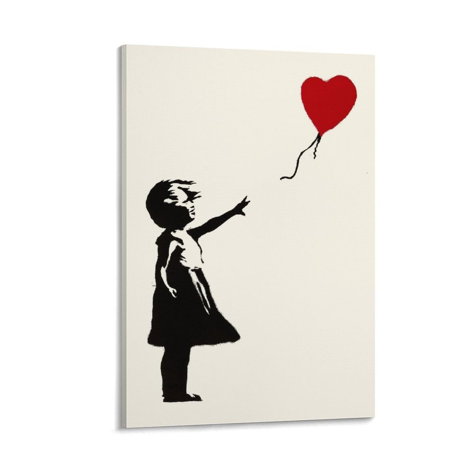 SXDMOUBK Street Graffiti Poster Banksy Girl with Balloon Canvas Print Wall Art Decorative Painting; Frame; 20x30inch(50x75cm)