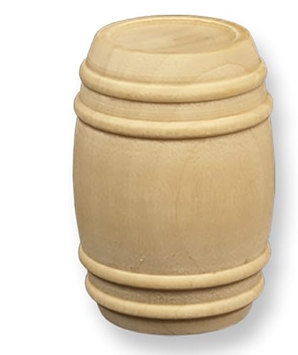 Pinehurst Crafts Mini barriles de madera sin terminar, 7/8 pulgadas de alto (5/8 pulgadas de ancho), ideal para modelos a escala, piezas de carga y
