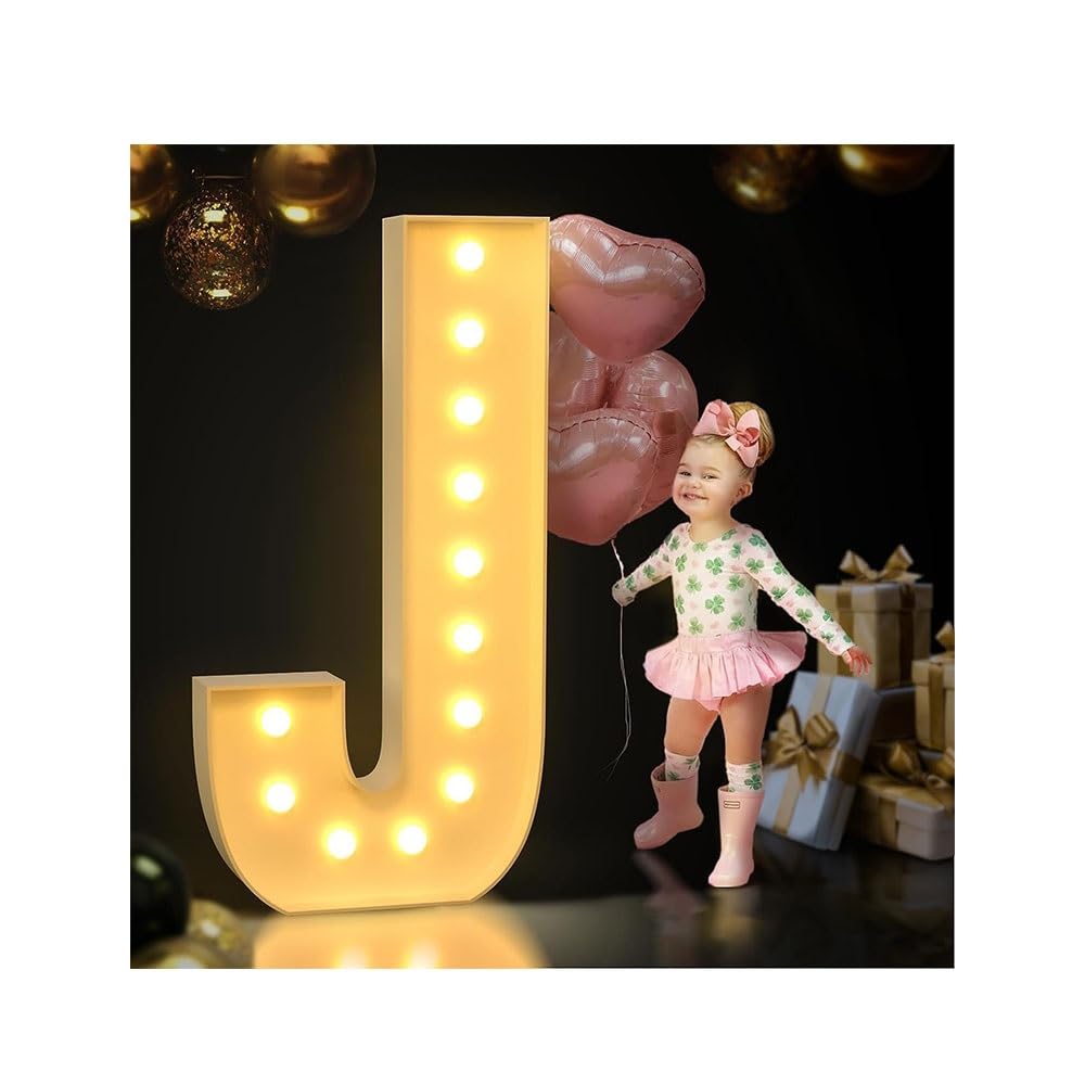 Letras LED, lámparas decorativas de plástico para marquesina para palabras, decoración de pared del hogar, ideal para fiestas de cumpleaños y bodas