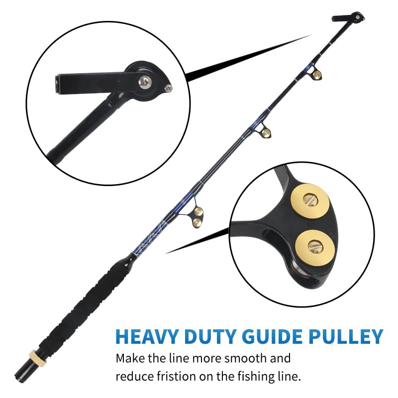 Cañas de Pesca Topline Tackle xmst-AHI 130LB Pesada para Agua Salada Trolling miniatura 3