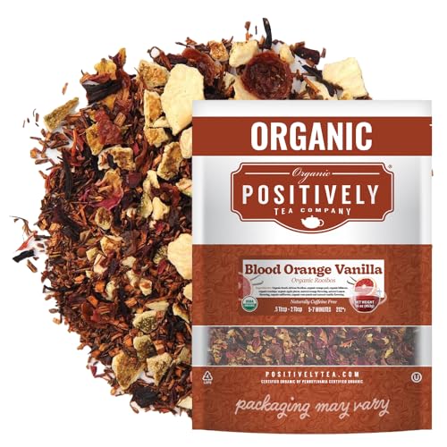 Image of Organic Positively Tea Company, Blood Orange Vanilla Rooibos Tea, Loose Leaf, 16 Ounce