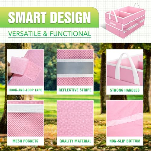 Image of K KNODEL Car Trunk Organizer, Collapsible Car Trunk Storage Organizer, Car Organizer and Storage for SUV, Truck, Sedan (Small, Pink)