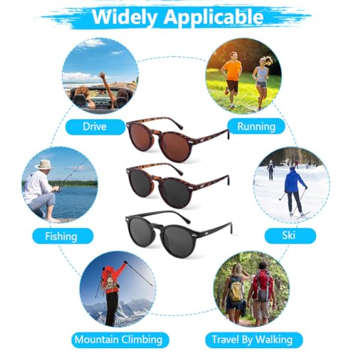 AUYAO Mens Sunglasses, Polarised Vintage Eyewear, Polarized Sunglasses for Men Women, UV400 Protection for Driving Travel, TAC Polarized Tinted Lens Sunglasses - Image 7