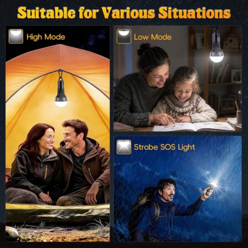 FLY2SKY Linternas Recargables LED para Camping Clip Gancho Emergencia 3Pzs 1800mAh miniatura 4