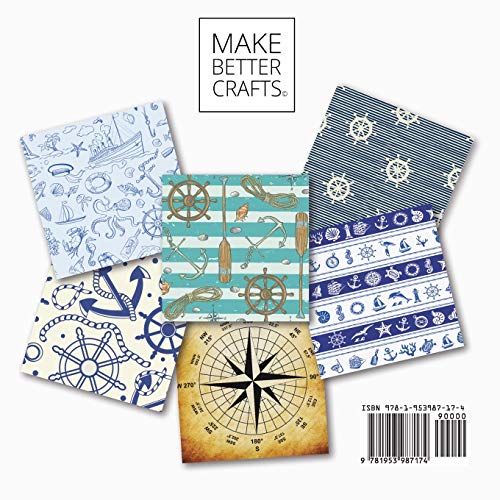 Nice Nautical Scrapbook Paper: 8x8 Nautical Art Designer Paper for Decorative Art, DIY Projects, Homemade Crafts, Cute Art Ideas For Any Crafting Project image 4