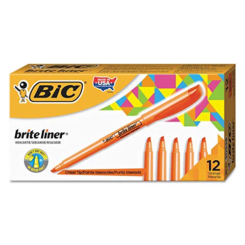 BIC Brite Liner Highlighters, Orange, BL11-OE