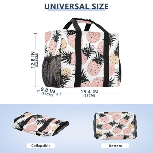 Nander Pineapple Foldable Tote Bag Waterproof Sandproof Women Beach Bag Handbag Gym Bag Travel Shopping Bag2