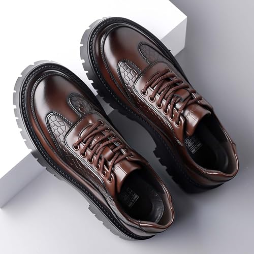 Men's Platform Oxfords Classic Lace-up Business Casual Office Formal Shoes Non-Slip Comfortable Wedding Prom Uniform Loafers Urban Style3