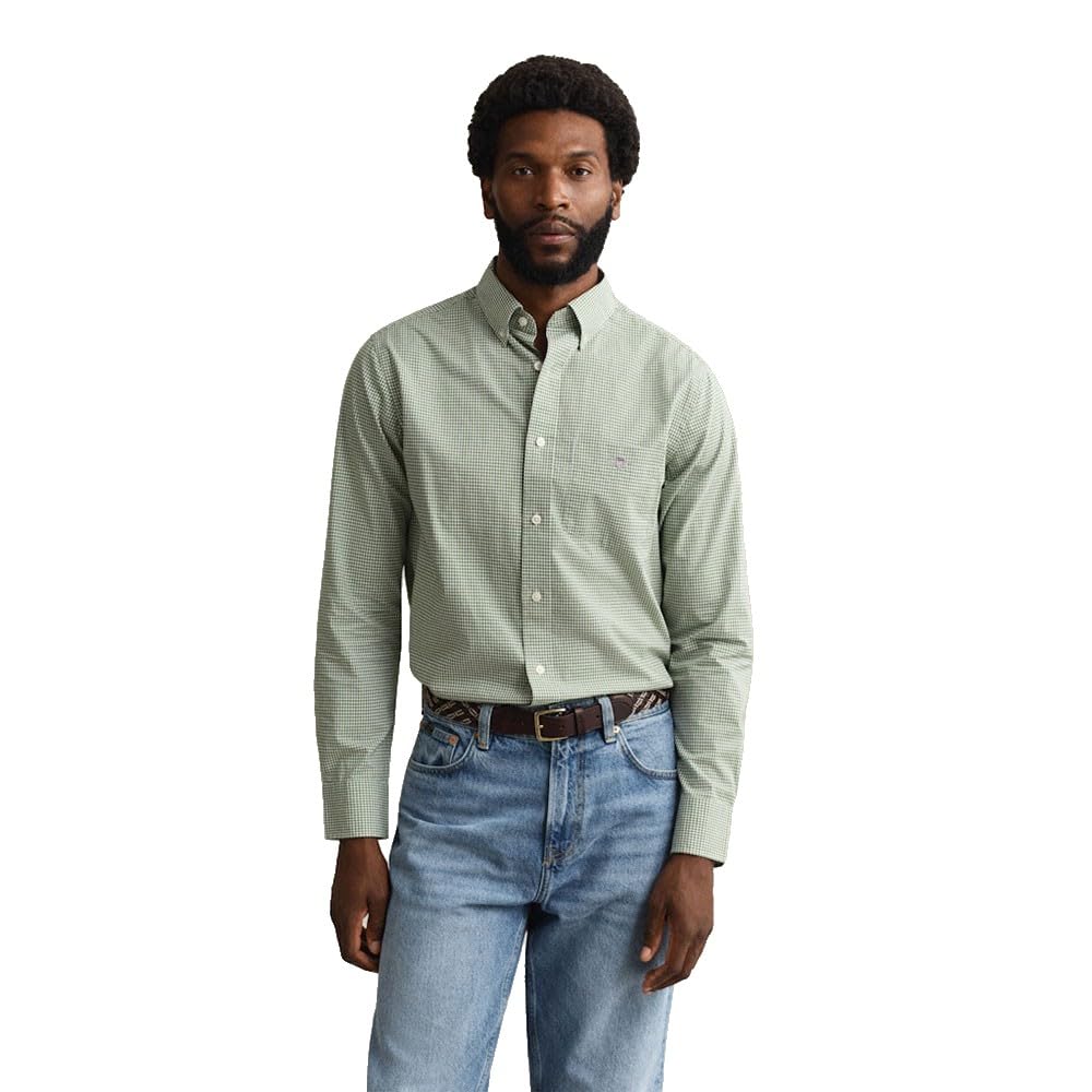 Gant Herren Reg Classic Poplin Gingham Shirt Hemd (1er Pack)