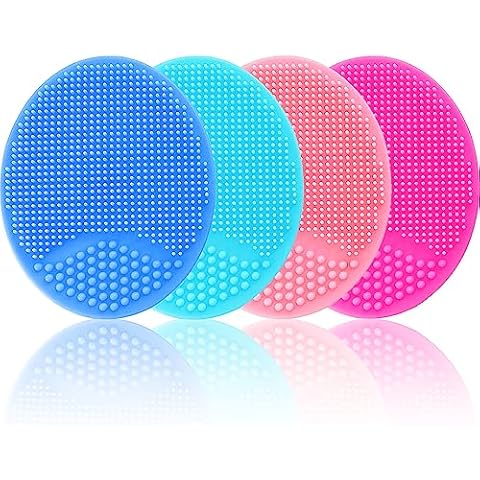 Face Scrubber, Facial Exfoliator, Face Scrub Brush, Soft Face Brush, Silicone Facial Cleansing Brush, Face Exfoliator Blackhead Acne Pore Cradle Cap Face Wash Brush for Deep Cleaning Skin Care 4 Pack Cover
