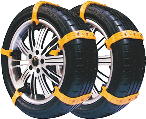 JUISEE Car Snow Chains Snow Tire Chains for Most Cars Anti-Slip Car Chains Car Emergency Chains All Season Anti-Skid Snow Cables Car SUV Tire Cables (for Tire Width: 180-295mm)