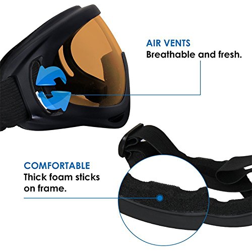 Sposune Motorcycle Goggles For Men Women,Airsoft Goggles Uv400 Protective Light Anti-Glare Detachable Lenses Windproof Dustproof Ski Goggles Safety Goggles #TOP2