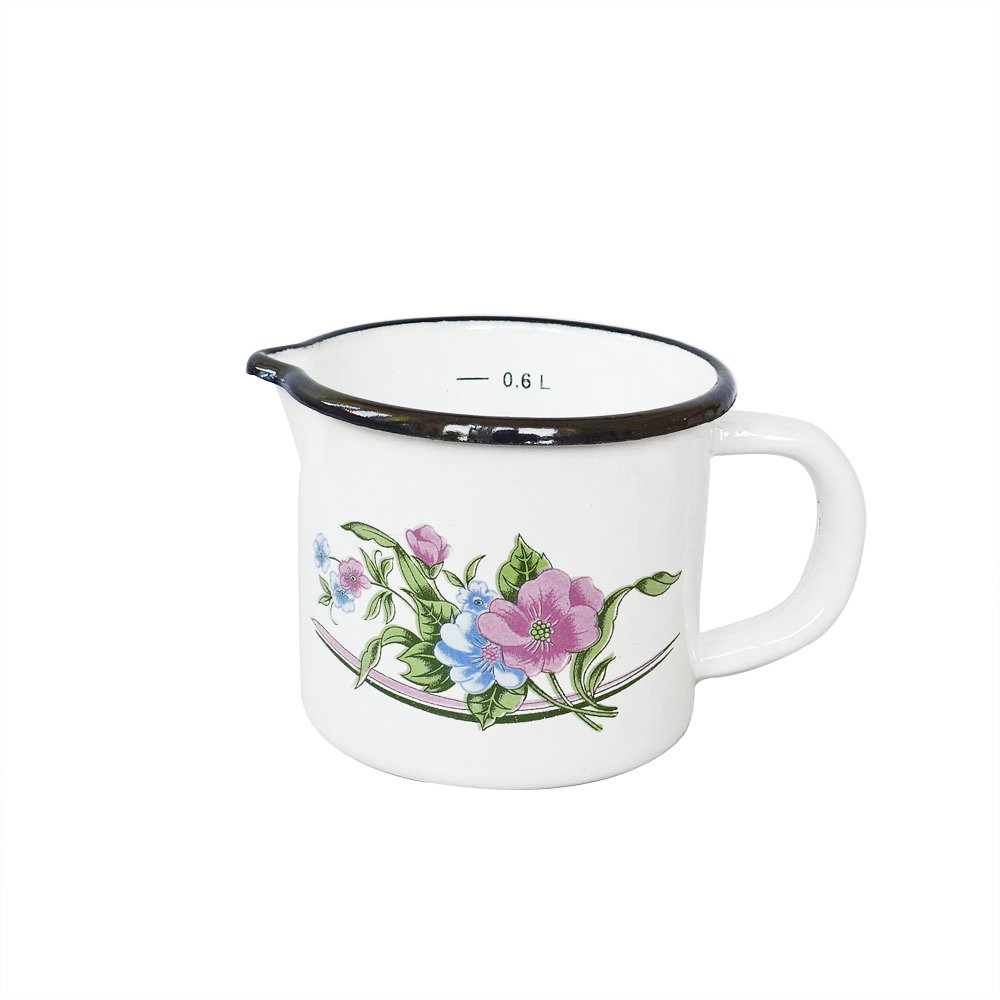 Karl Krüger - Bollitoio da Latte in Ferro smaltato, Motivo Venezia, Diverse Misure, Colore Interno/Esterno Bianco 10 cm