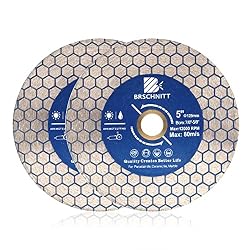 Diamond Granite Cutting Wheel 5inch – BRSCHNITT 2pcs 125mm Vacuum Brazed Angle Grinder Diamond Blade for Dry and Wet Cutting Grinding Porcelain,Tile,Ceramic Tile Stone,Marble,Quartz,Granite