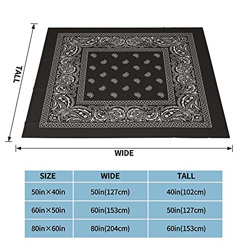 Black Bandana Paisley Art Warm Sofa Blankets Ultra-Soft Throw Multi-Size Micro Fleece Double Blanket For Bed Couch Living Room #TOP3