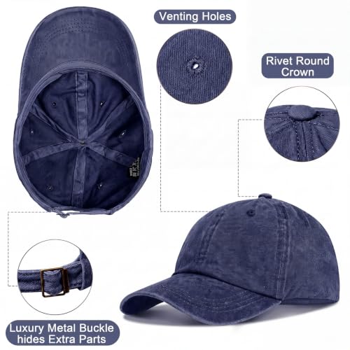 Image of Geyoga 7 Pieces Unisex Vintage Washed Distressed Baseball Hat Baseball Cap for Dad Twill Adjustable Hat