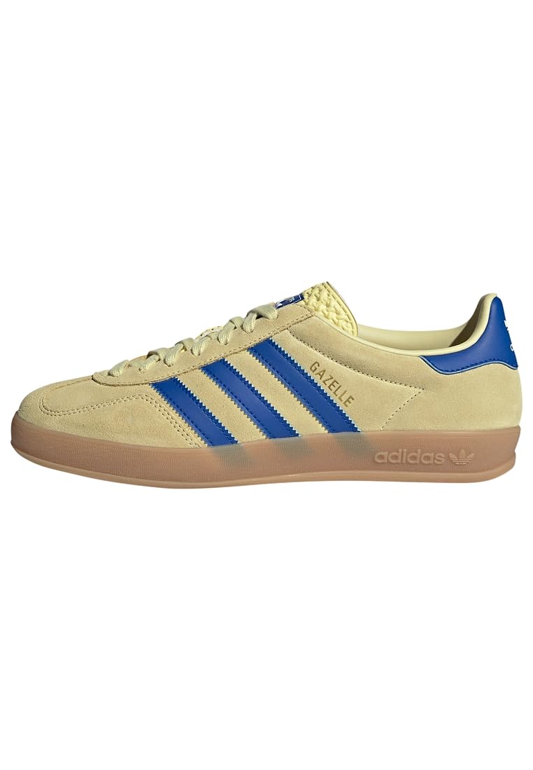 adidas Originals Gazelle Indoor, Powder Yellow/Royal Blue/Cloud White, Size 8.5