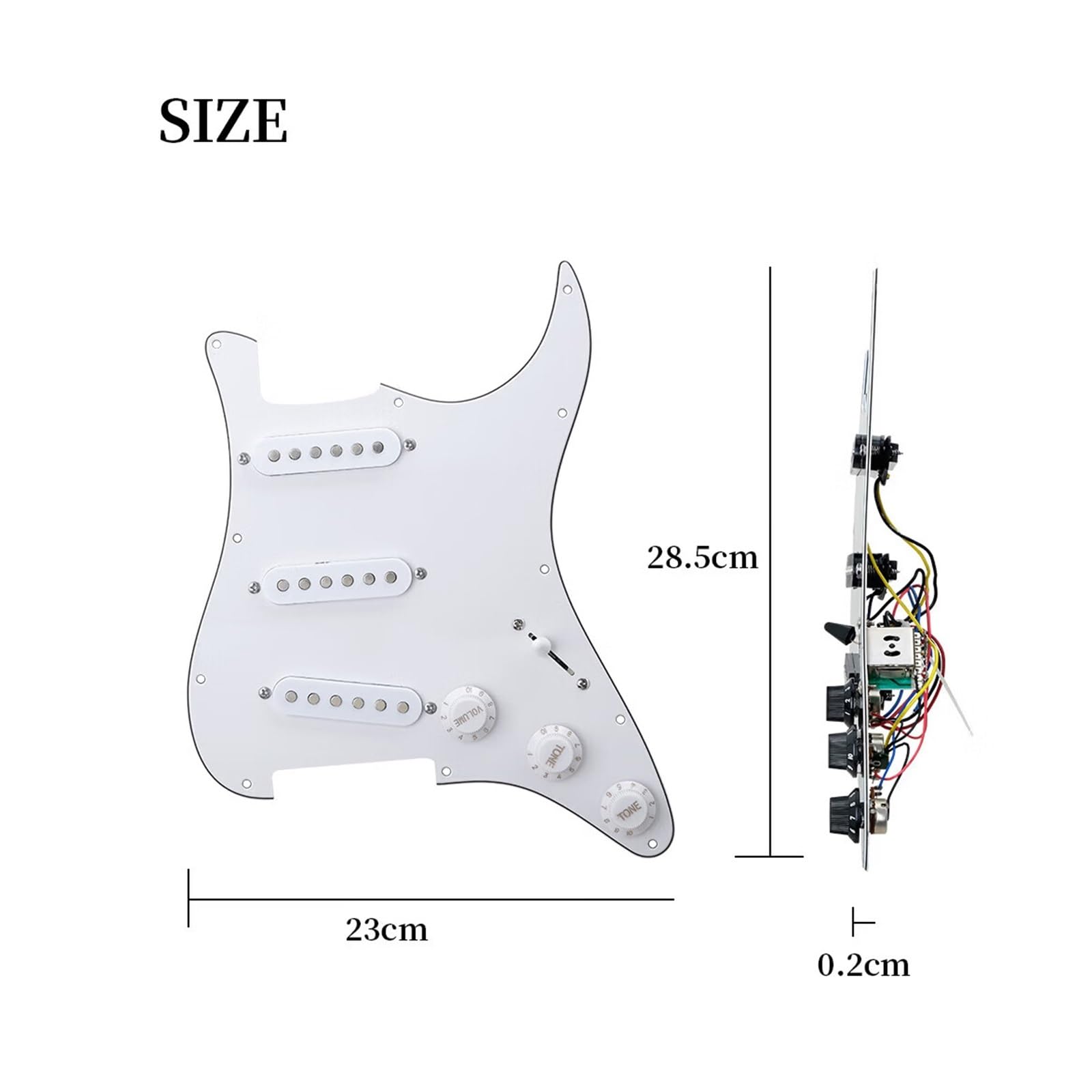 Zespół Obwodu Przetwornika Gitary Elektrycznej SSS Pickguard Z Pokrętłami Profesjonalne Akcesoria(White)