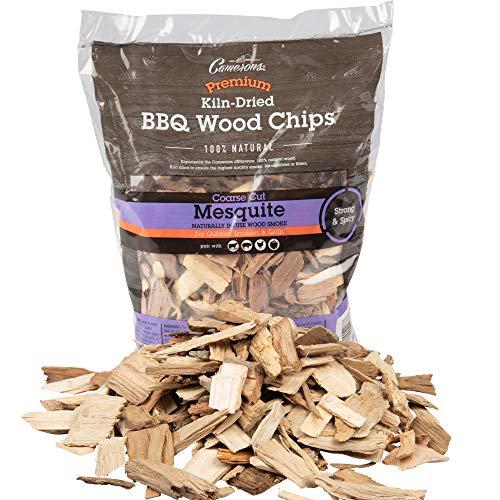 Smoking Chips - (Mesquite) - 2 Pound Bag, 260 cu. in. - Barbecue Chips - Kiln Dried, Natural Coarse Wood Smoker Chunks