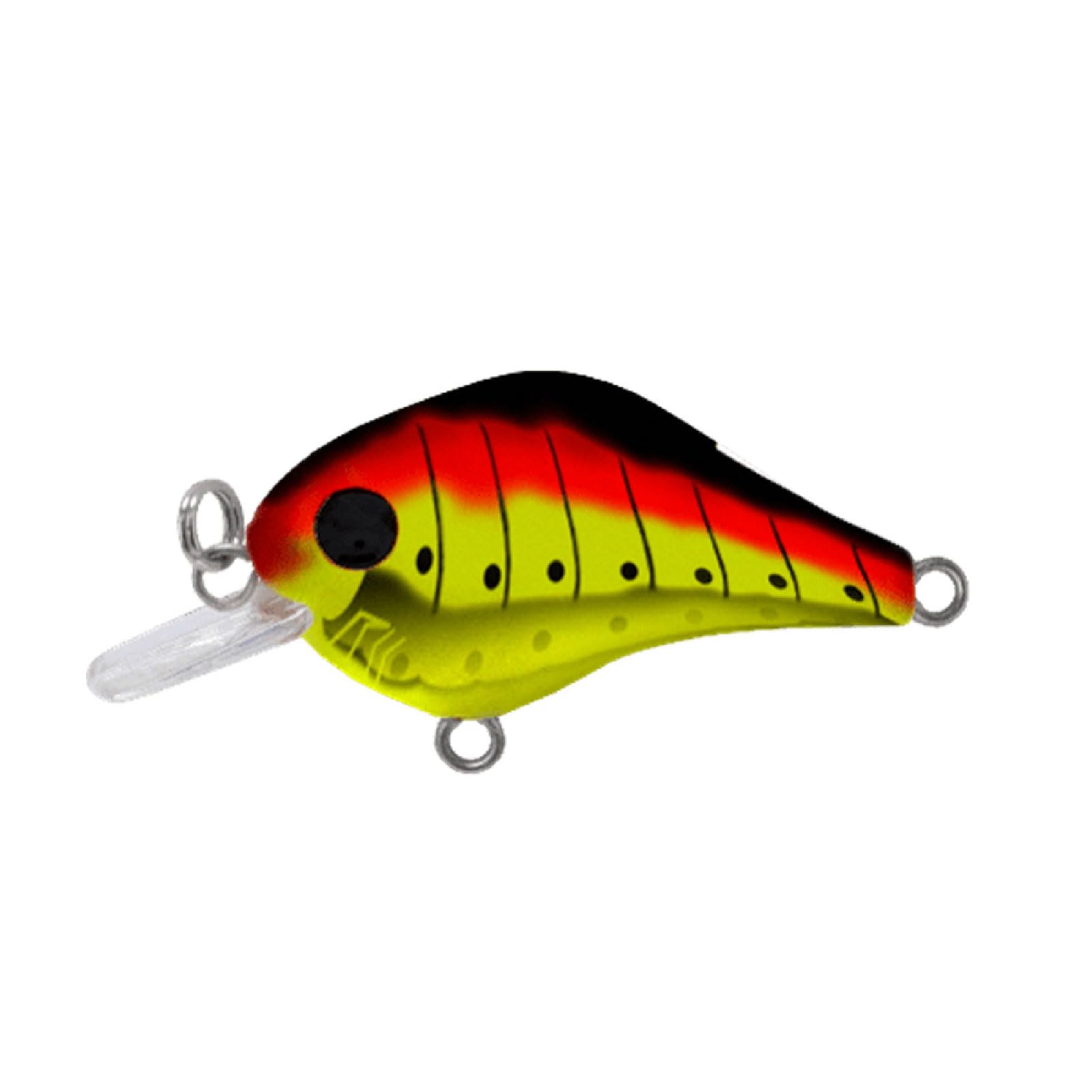 BILL LEWIS Gnat Micro-Crankbait Lifelike Fishing Lure 1.5" Length 1/8 Oz with Mustad Triple Grip Hooks, RED Caterpillar — image 1
