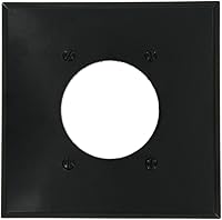 Vista 1 de Leviton Placa de pared para toma de corriente/receptáculo de montaje empotrado de 2 segmentos, tamaño estándar, termoestable, 80526-BLK, negro