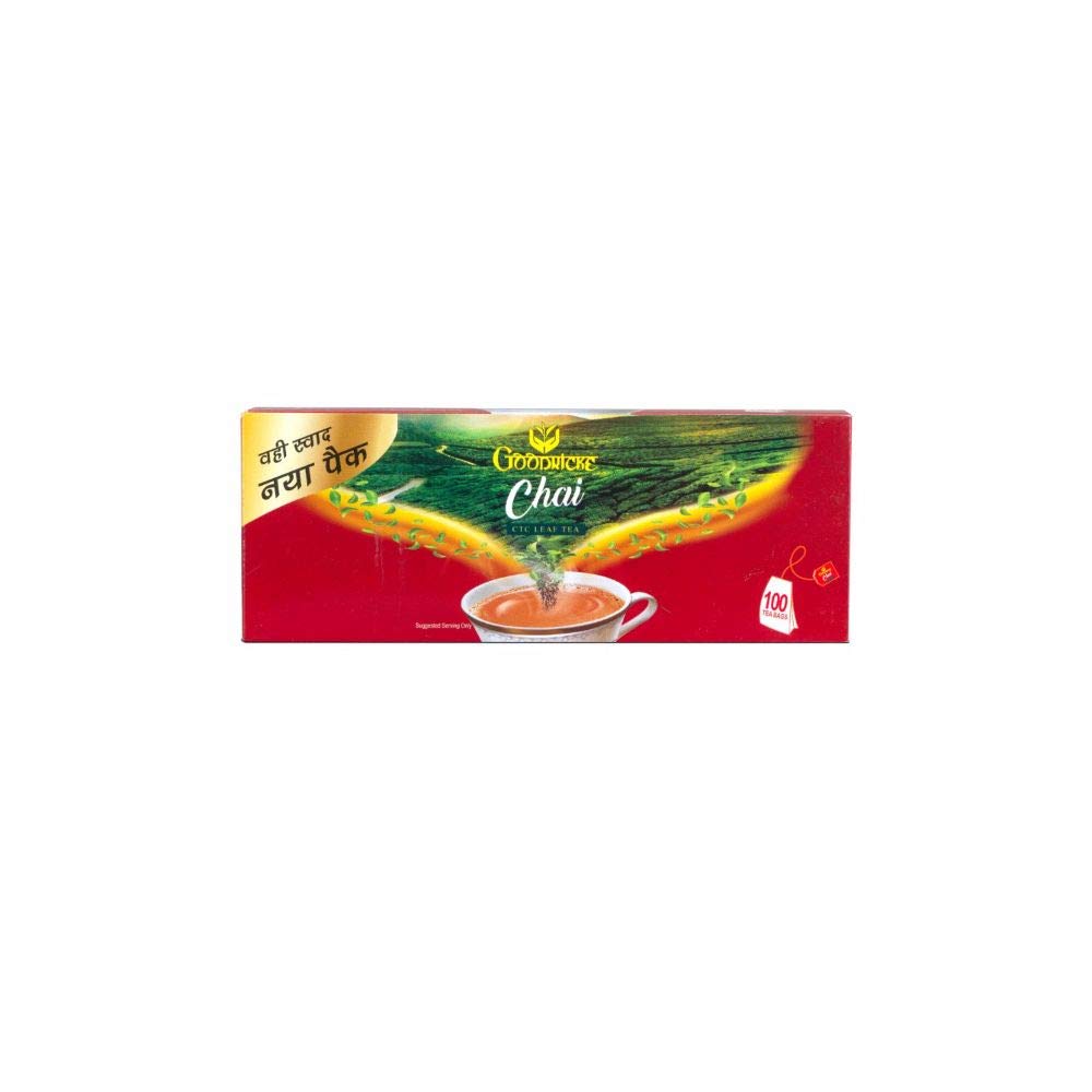 See full amazon price history chart for GOODRICKE Chai Leaf Assam Tea Bags-100 Tea Bags|Premium Chai|Enticing Colour And Superior Taste|100% Natural & Organic Chai|Richer Taste & Flavour|Irresistible Aroma,180 Grams GOODRICKE Chai Leaf Assam Tea Bags-100 Tea Bags|Premium Chai|Enticing Colour And Superior Taste|100% Natural & Organic Chai|Richer Taste & Flavour|Irresistible Aroma,180 Grams (B01LZNRWD2) Amazon Price History, Amazon Price Tracker