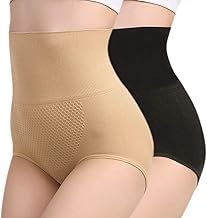 Women's Waist Slimming Shapewear – Tummy Control Underwear with Stay-Put Anti-Roll Design(Pack of 2) (Black-Skin Free Size)