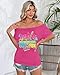 90s 80s Outfit for Women 80's Theme Party Disco Shirt Off The Shoulder Tops Vintage 90s Neon Off Shoulder Top