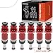 A-Premium Set of 6 Fuel Injectors Compatible with Toyota Camry 2007-2011, RAV4 2006-2012, Highlander 2008-2010 2012-2013, Sienna 2007-2010, Avalon 2005-2012, Venza 2009-2015 & Lexus ES350, RX350