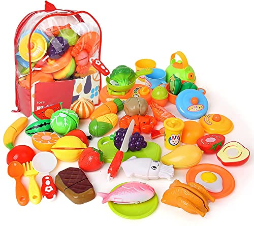 Kinder Küchenspielzeug 41 STK Kleinkinder Spielzeug Set 3 Jahre Mädchen Junge Schneiden Kinder Schneiden Obst Gemüse…