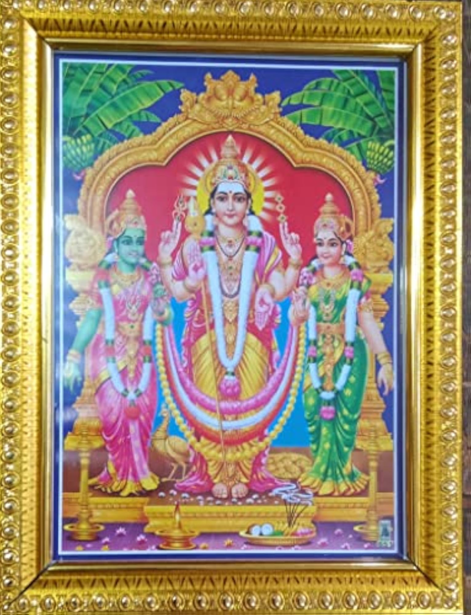 Lord Murugan with Valli and Devasena Small Size for Pooja Mandir
