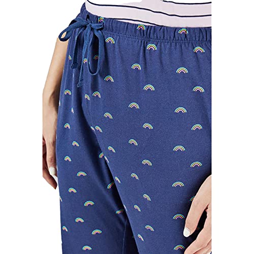 Image of INSENSE by Shoppers Stop Printed Cotton Full Length Womens Night Wear Pyjamas