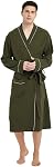 U2SKIIN Mens Cotton Robes, Lightweight Bathrobe with Hood, Soft Cotton Spa Robe for Men