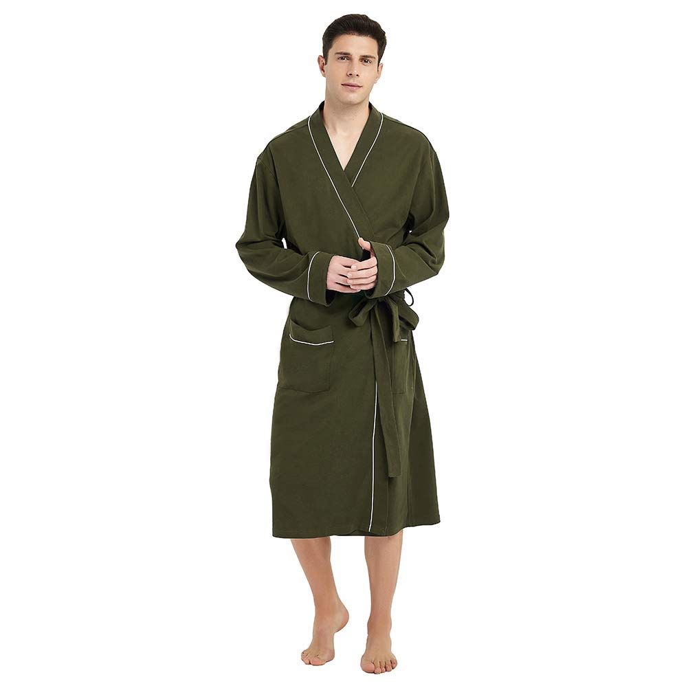 U2SKIIN Mens 100% Cotton Robe Lightweight Knit Bathrobe