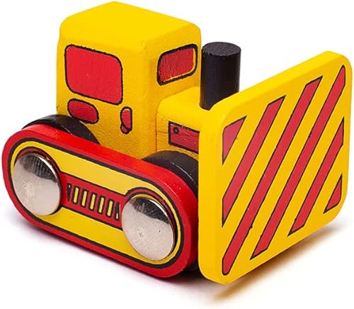 Miniatura 5 de Bigjigs Rail Bulldozer de madera cargador bajo: la mayoría de las otras marcas principales de rieles de madera son compatibles