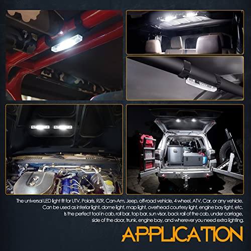 Nirider Utv Interior Light Universal Roll Bar Mount Led Light Utility Roll Cage Light Courtesy Light Interior Dome Light For Utv Accessories Atv Polaris Rzr Can Am Truck Car Off Road Vehicle 2Pcs #TOP4