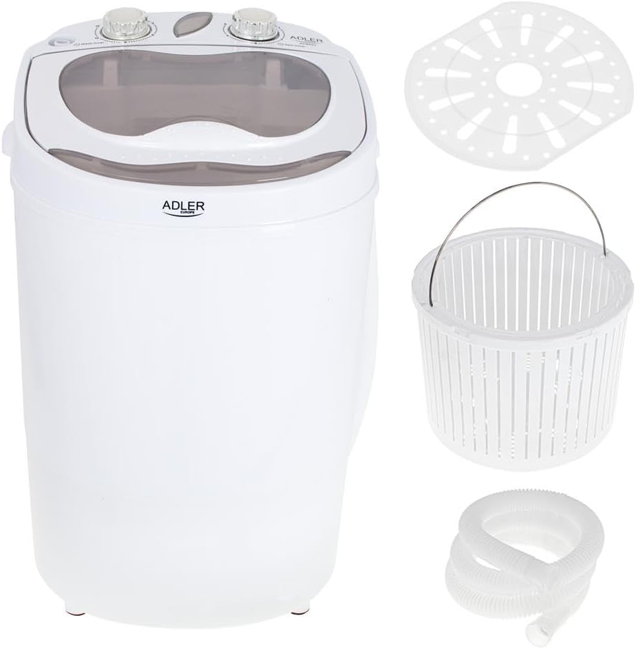 ADLER AD 8055 Mini Washing Machine with included accessories