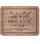 Juratar Muttertagsgeschenk für Oma, Edles Schneidebrett aus Walnussholz mit Saftrille, Walnussho...