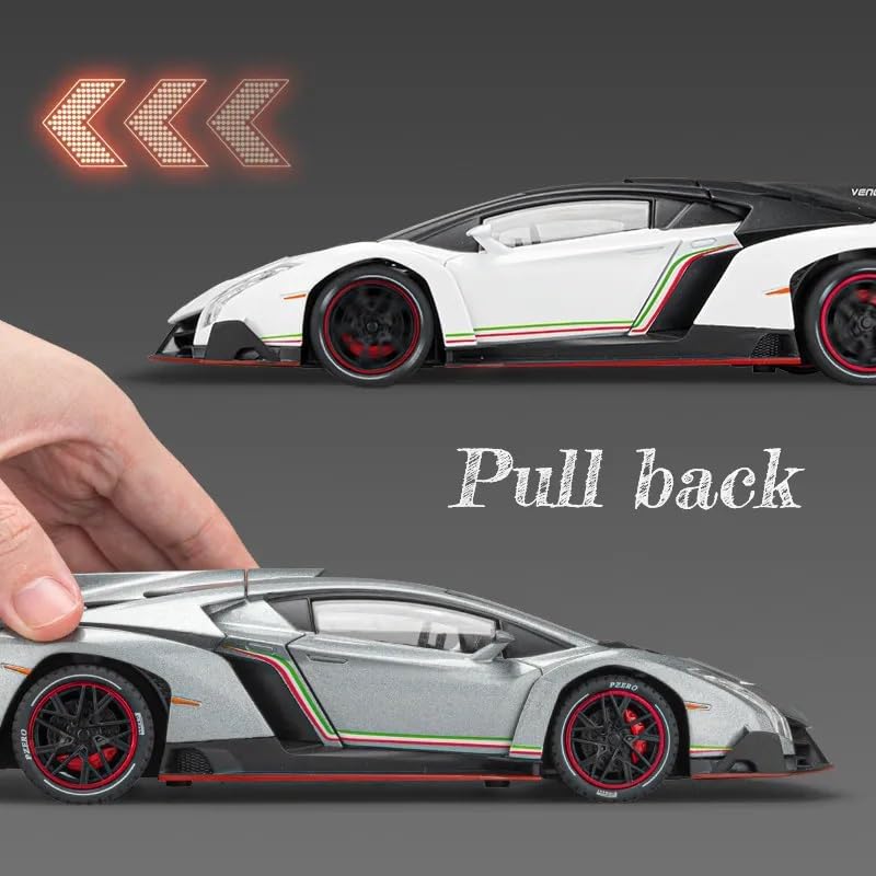 Image of Poison Sport 1:24 Big Size Diecast Scale Model Metal Pull Back Toy car for Kid with Mist Smoke Effect Openable Door&Light, Music Toy Vehicle for Kids-Colors as Per Stock