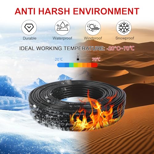 AOHEWEI 2 × 0,75 mm² flaches zweiadriges Doppelkabel 2 Leiter elektrischer Kupferdraht 5V 12V 24V 60V, dünnwandiges rotes/schwarzes Kfz-Bootskabel 5/10/20/50 Meter