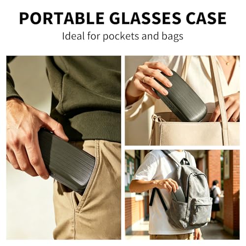 Image of Hard Shell Sunglasses Case, Portable Aluminum Alloy Glasses Case Protective Eyeglasses Cases for Men Women