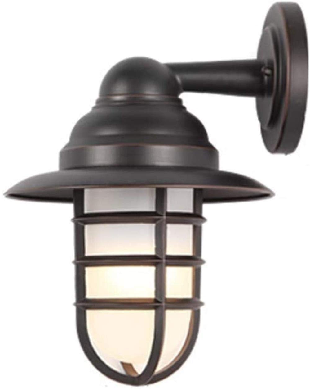 Applique murale extérieure rétro en acier inoxydable noir luminaire de jardin étanche
